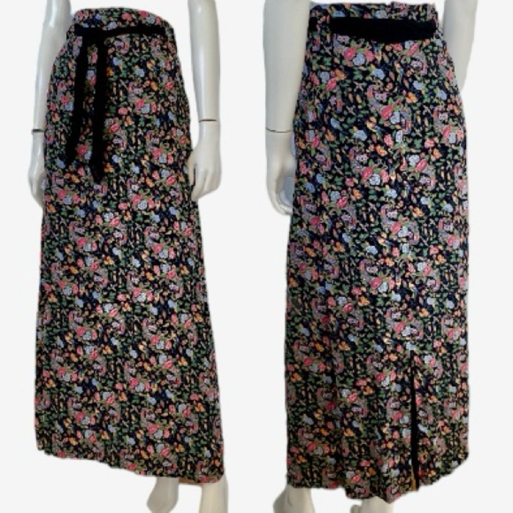 April Cornell NEW Vintage Floral Exotic Bird Print Rochelle Maxi Skirt